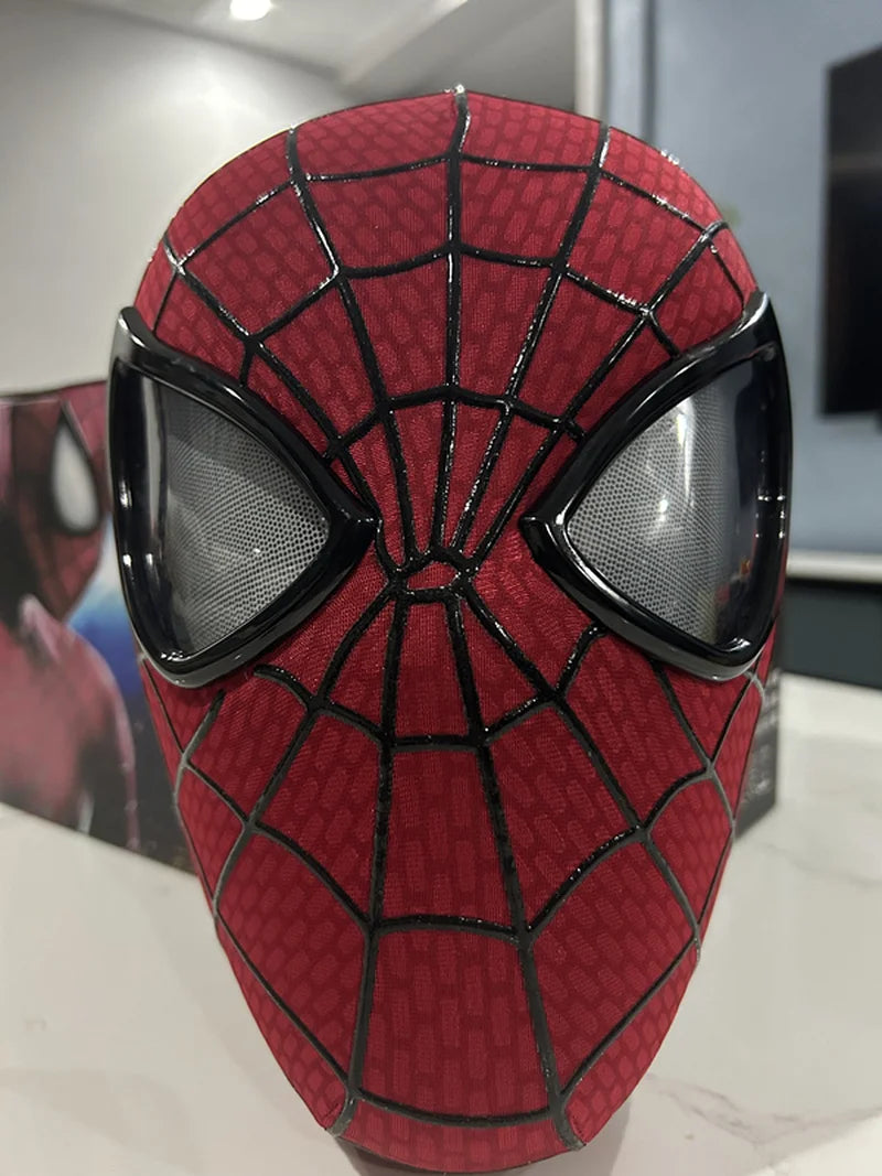 New The Amazing Spider-Man Headgear Movable Mask Helmet Electric Ring Control Eye Luminous Cosplay Collection Model Toy Kid Gift