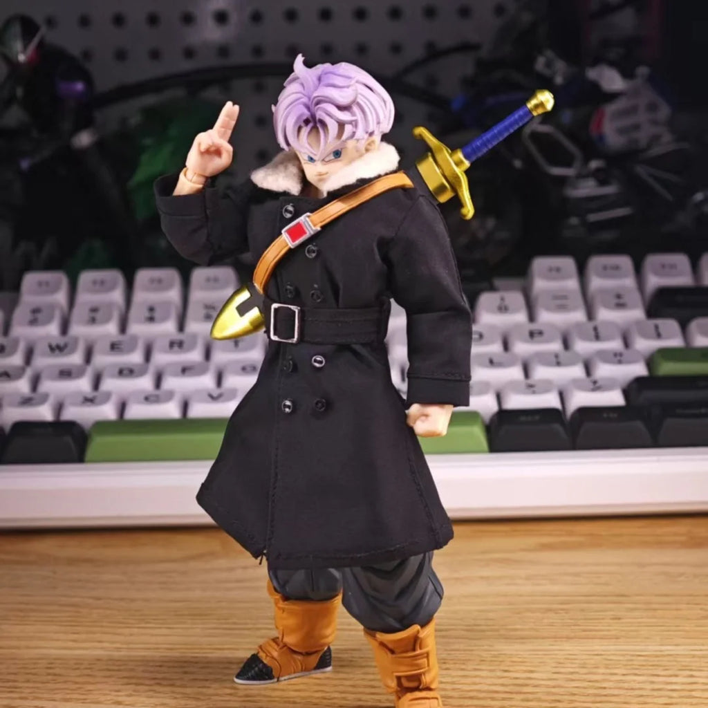Dragon Ball Shf Anime Handmade clothes Torankusu Coat windbreaker fur Built In Iron Wire Is Suitable for 1/12 Toy