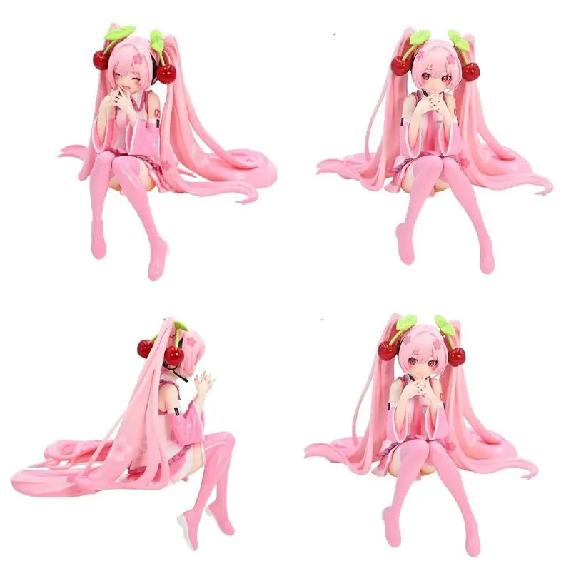 Hatsune Miku Sakura Series Model Figure Ornaments Kawaii Pvc High-Quality Model Toy Pink Dress Miku Holiday Collection Gift