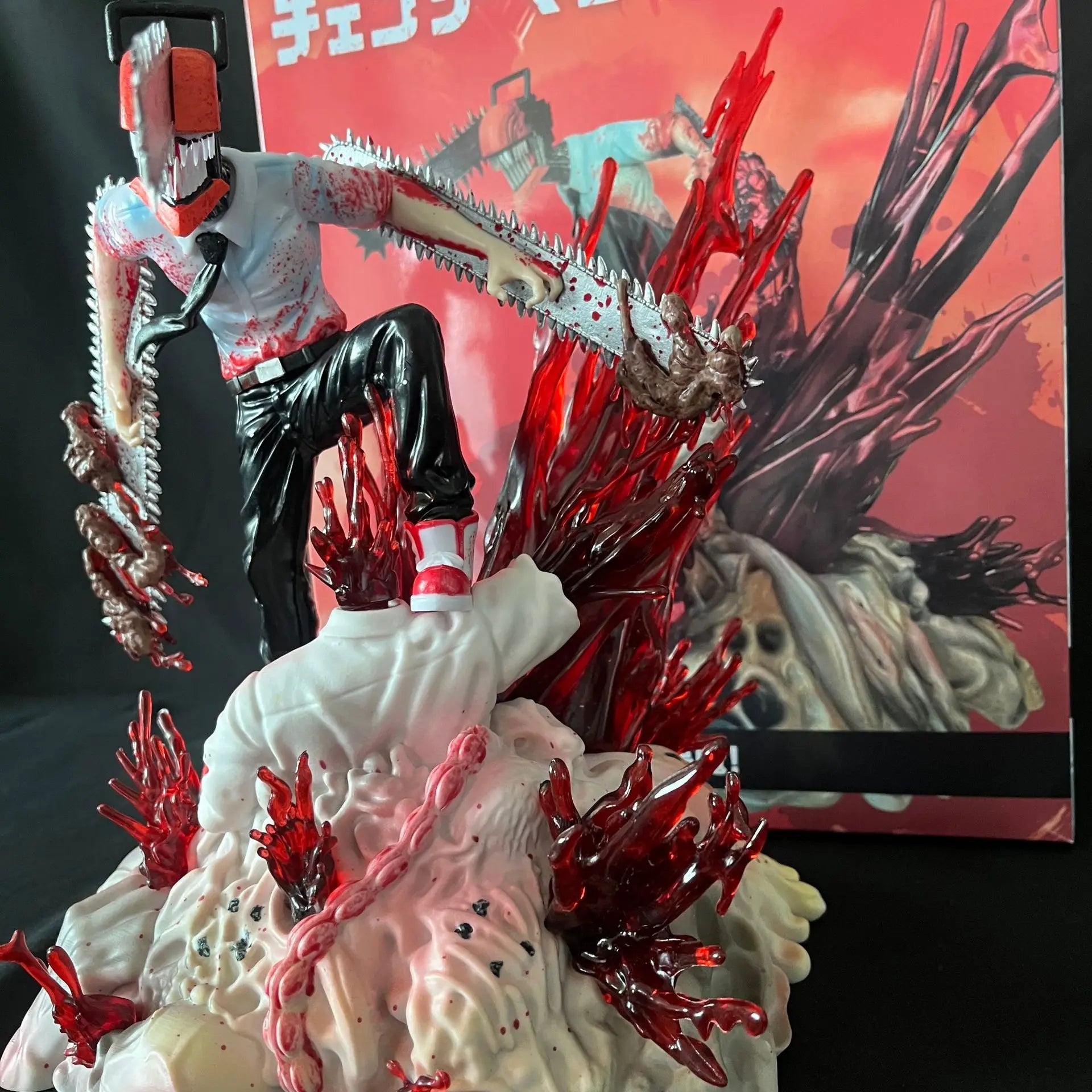 29cm Chainsaw Man Denji Figure Chainsawman Anime Figures Pvc Statue Pochita Action Figurine Copy Model Doll Decoration Toys Gift