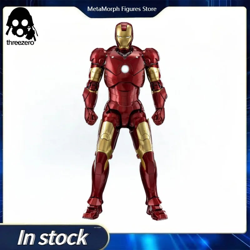 Original Threezero MARVEL DLX Marvel Studios: The Infinity Saga Iron Man Mark 3 Anime Figure Model Toys Collection