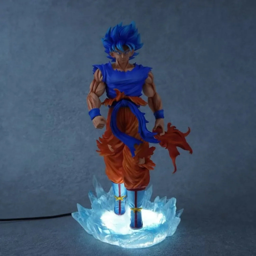 In Stock 35cm Dragon Ball Anime Figure Son Goku ‌Kakarotto Super Saiyan God blue two heads Figure PVC Collection Model Toy Gifts