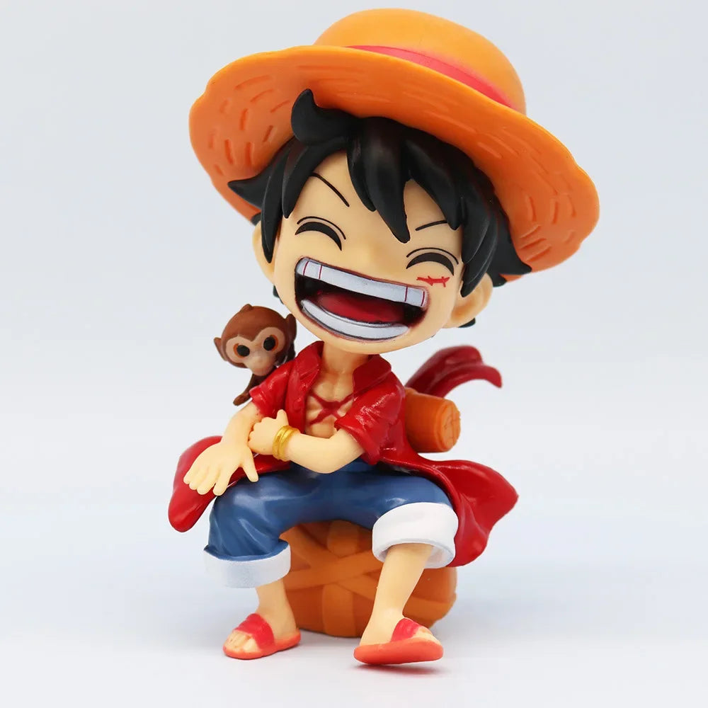 13cm Anime Figure One Piece Monkey D Luffy Roronoa Zoro Kawaii Toys Q Figural Nendoroid Car Decoration PVC Model Gift