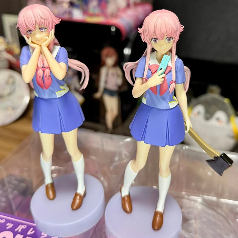 Genuine GSC POP UP PARADE 17cm Mirai Nikki Gasai Yuno Ordinary Version Limited Edition Anime Gasai Yuno Model Ornament Gift
