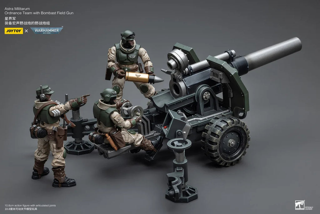 JOYTOY Warhammer 40000/40k Astra Militarum Ordnance Team with Bombast Field Gun Action Figure Doll Model Gift Decoration