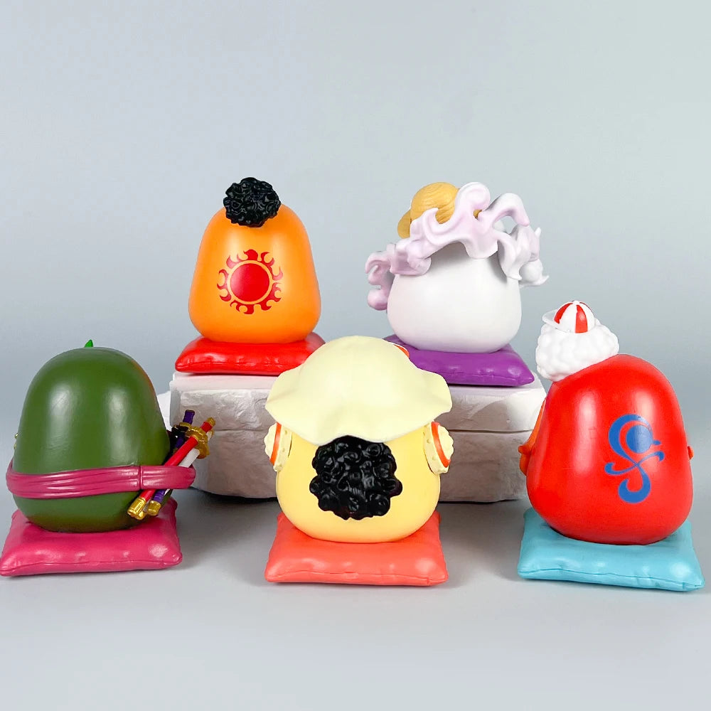 Anime 5Pcs/Set One Piece Damo Egg 7cm Figure Model Trend Toys Kawaii Doll Gear 5 Sun God Nika Luffy Zoro Sanji Nami Decor Gifts