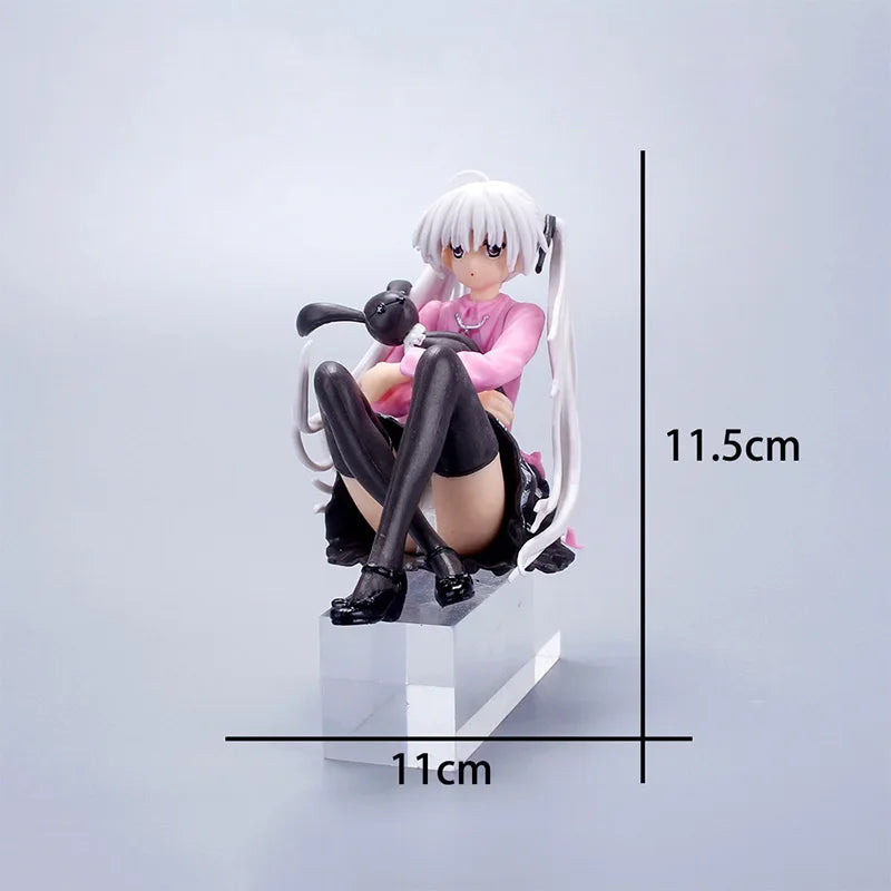11.5CM Anime Cute Figure Kasugano Sora Where We Are Least Alone Sitting and Hugging The Rabbit PVC Model Collect Dolls Toys Gift