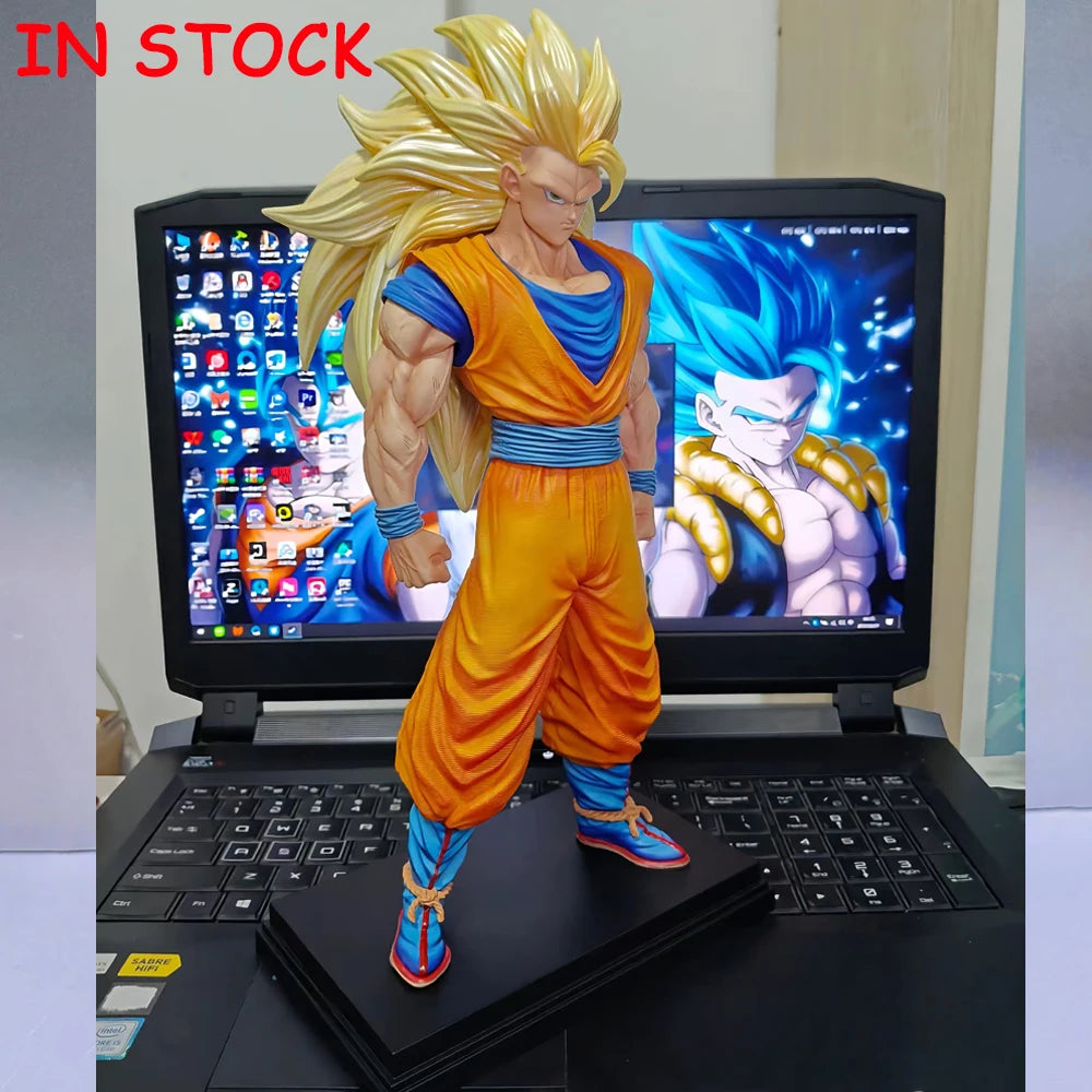 34 cm Jt-Statue Dragon Ball Son Goku Figur Ssj3 Goku Figur Super Saiyan 3 Goku Figuren Dekor Anime Figur Gk Statue Modell