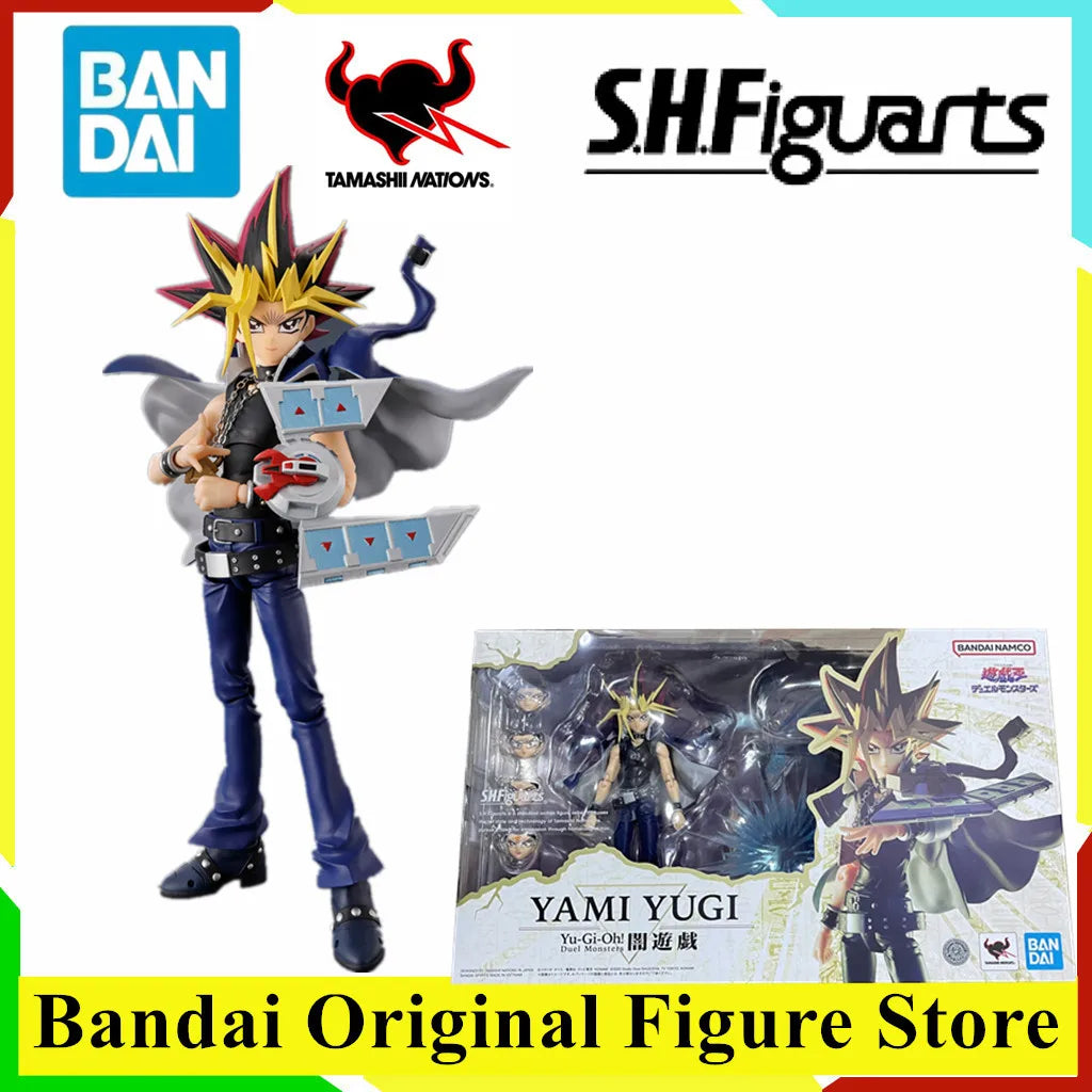 Original BANDAI S.H.Figuarts Yami Yugi Yu-Gi-Oh! Duel Monsters Anime Figure Toys PVC Model Collection