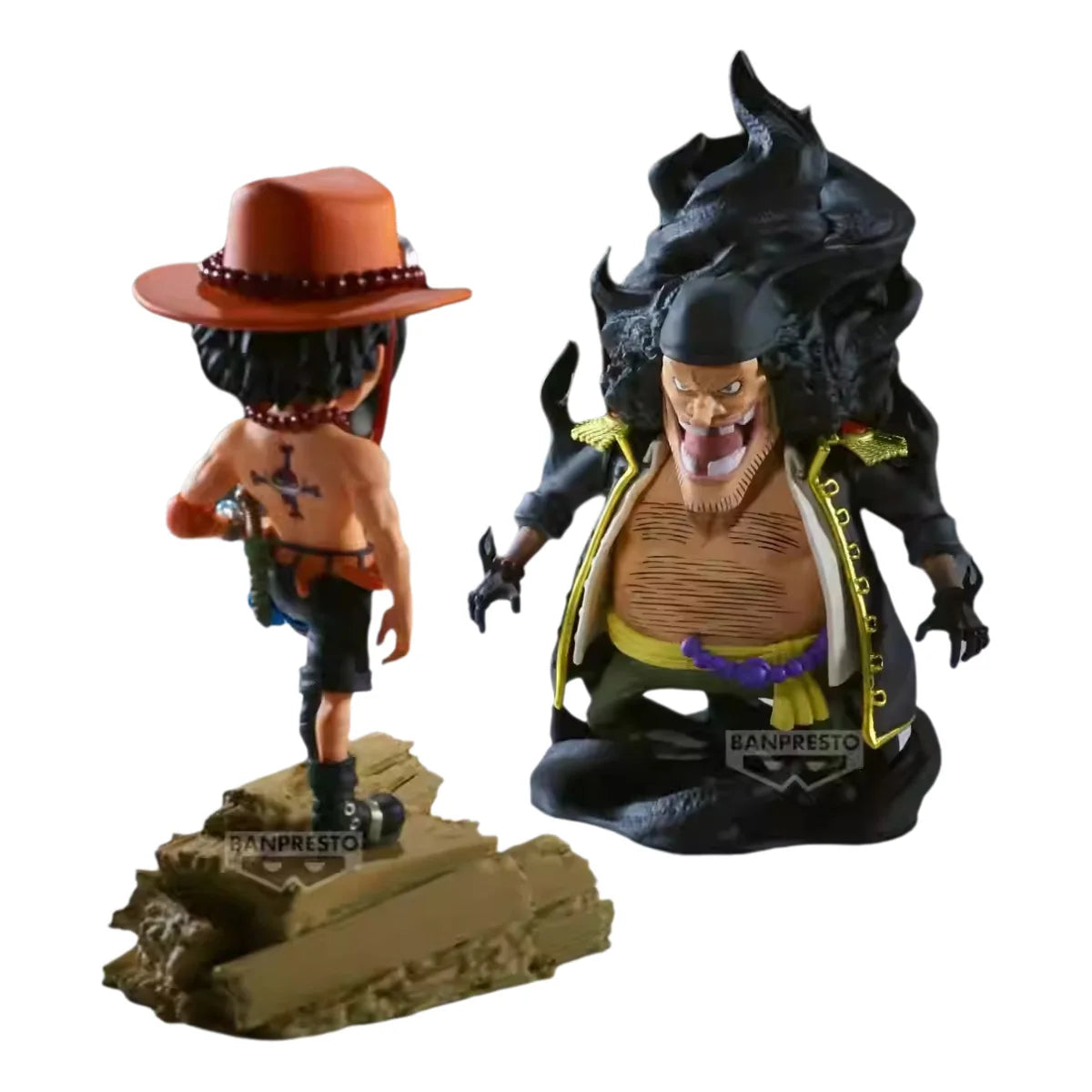 Bandai Banpresto One Piece Genuine Model Kit WCF Log Stories Portgas·D· Ace VS Marshall·D·Teach Action Figures Model Boys Toys