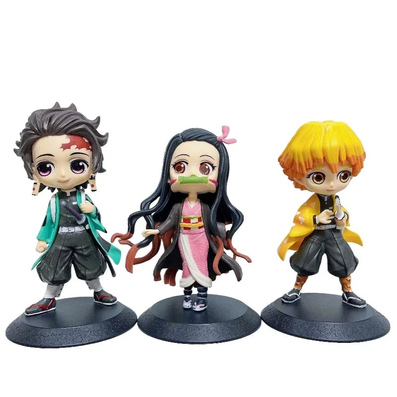Anime Demon Slayer Action Figurine Kimetsu No Yaiba Figure Kamado Tanjirou Nezuko Agatsuma Zenitsu PVC Model Doll Toys