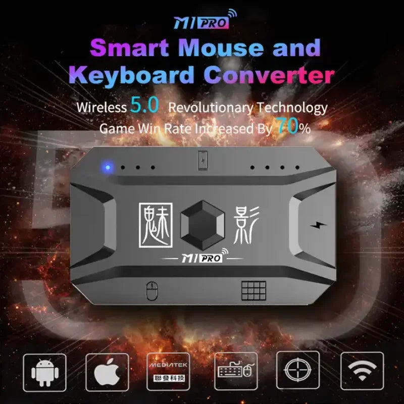 M1 Pro Mobile Game Controller 4 in 1 Maus-Tastatur-Adapter-Konverter BT V5.0 Programmierbarer Adapter unterstützt IOS Android System