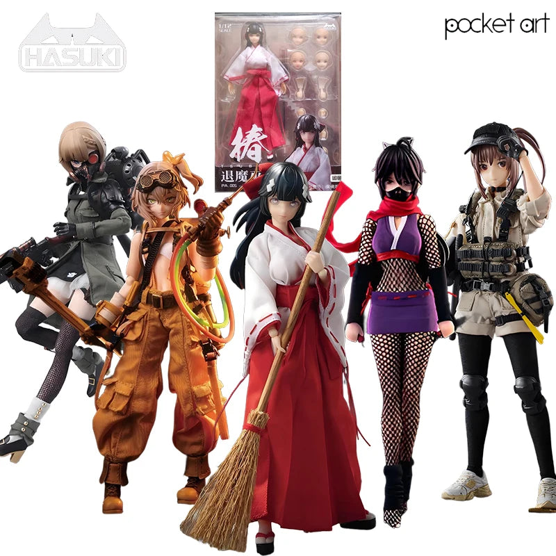 HASUKI - God Cat Jumping Original Pocket Art Series  Demonic Witch Chun Handheld and Movable Humanoid Figures Collectible Model