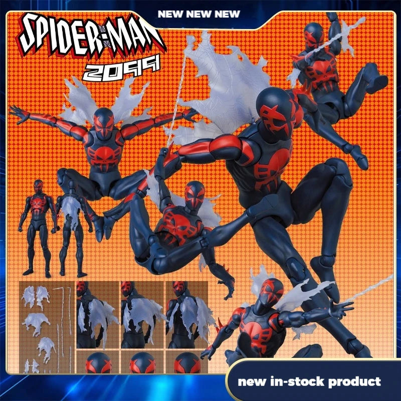 NEW MAFEX 239 Spider Man 2099 Comic Version 1/12 Scale 6-inch Mobile Doll Handmade Genuine Action Figure Toy