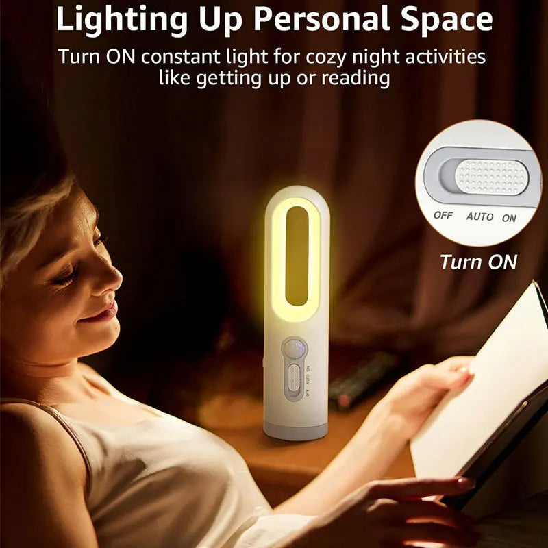 LED Light 2 in 1 Portable Flashlight Motion Sensor Bedroom Bathroom Reading Camping Lighting Baby Feeding Eye Care Bedside Lam