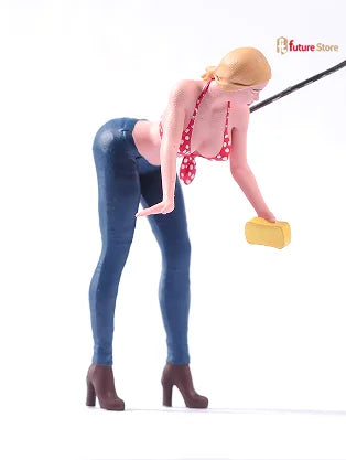 Miniature Figure 1/87 1/64 1/43 1/24 1/18 Summer Attire Women Beauty Female Dolls Clean The Car Scene Props Display Decor Crafts