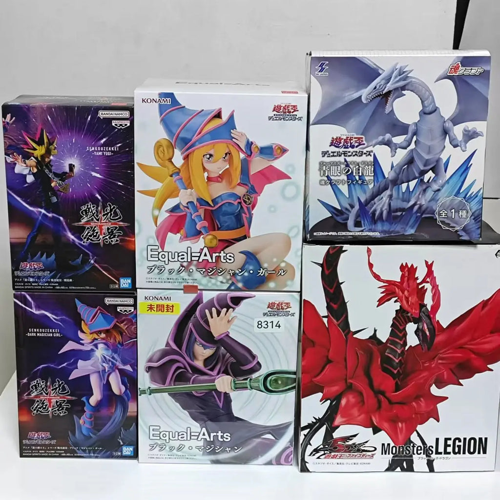 Original KONAMI Yu-Gi-Oh! Red-Eyes Black Dragon Blue-Eyed White Dragon Equal-Arts  Anime Action Figures Model Figurine Toys