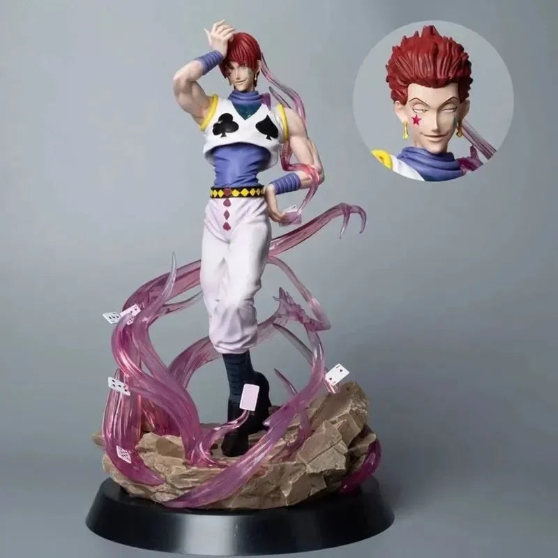 32cm HUNTER×HUNTER Hisoka Figure Anime Model Hisoka Action Figure Double Head PVC Figurine Kids Toy Gifts for Boys Ornaments