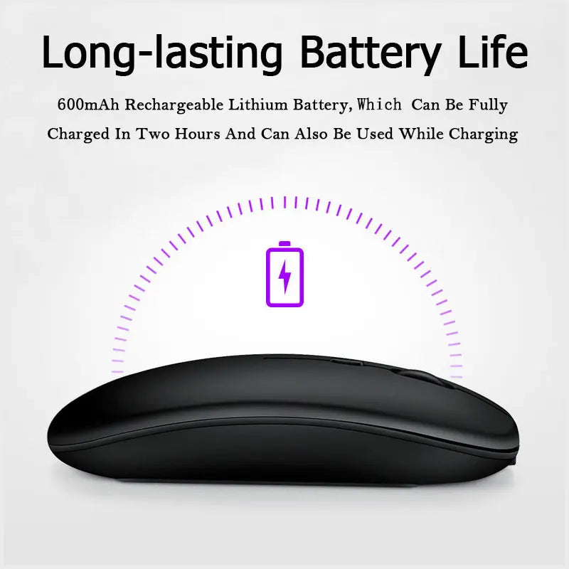 Stille Bluetooth-Maus, wiederaufladbar, kabellos, optische Maus für Computer, Laptop, für iPad, Samsung Tablet, Universalmäuse, geräuschlos