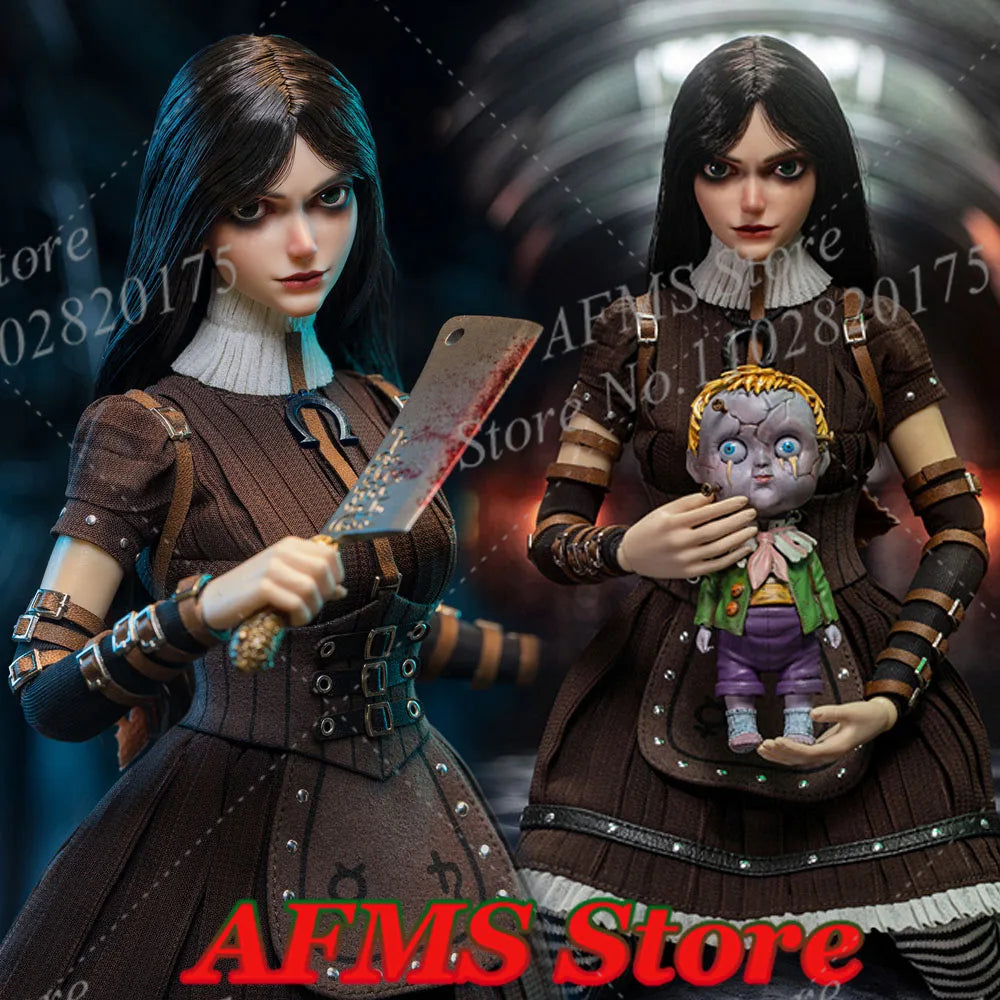 LSZG2024-03 1/6 Scale Collectible Figure Crazy Dark Girl Alice Full Set Dolls 12Inch Women Soldier Action Figure Model Toys