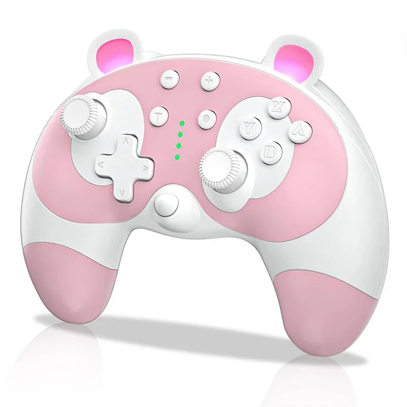 Kawaii Cartoon Style Wireless Bluetooth Gamepad Pink Game Controller for PC&Switch& Switch Lite Girls Gift Gamer Accessories