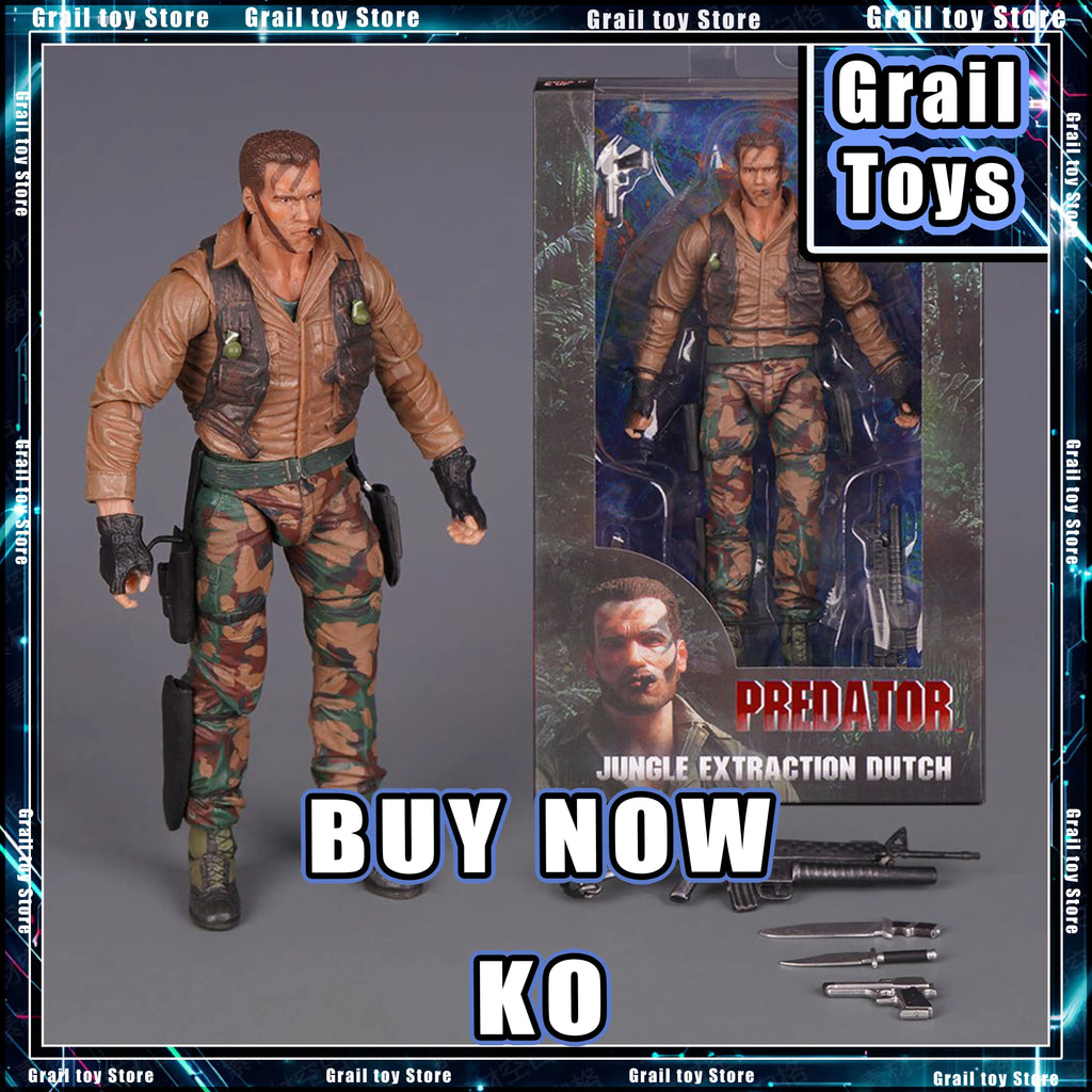 New Ko Neca Predator Jungle Extraction Dutch Action Figure Schwarzenegger Figurine Statue Model Desktop Decoration Toy Gift