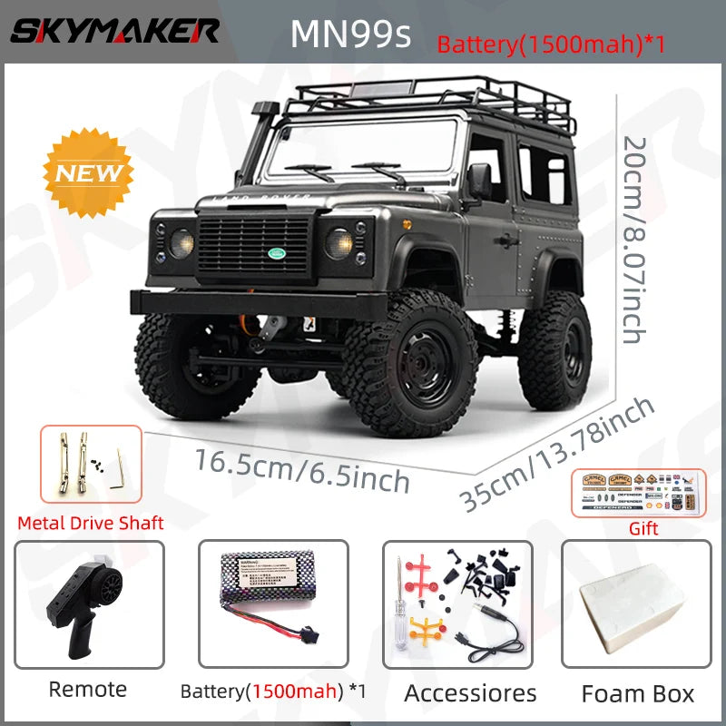 Neues MN99s MN98 1:12 MN-Modell RTR-Version RC-Auto 2.4G 4WD RC Rock Crawler Defender Fernbedienungsauto 1/12 RC-LKW-Autos Spielzeug