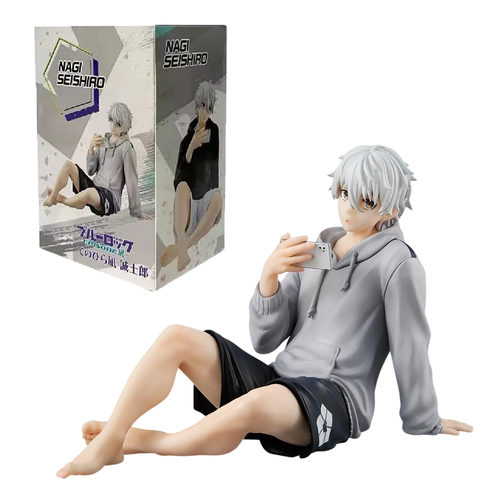BLUE LOCK Action Figures Nagi Seishiro Anime Figure Sitting Figurine PVC Collectible Model Kids Doll Toys Gifts