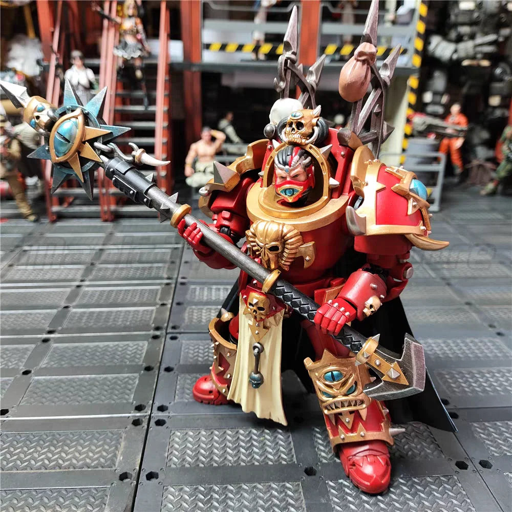 【MT】JOYTOY 1/18 Action Figure Warhammer 40K Chaos Crimson Slaughter Sorcerer Lord in Terminator Armour Anime Game Model