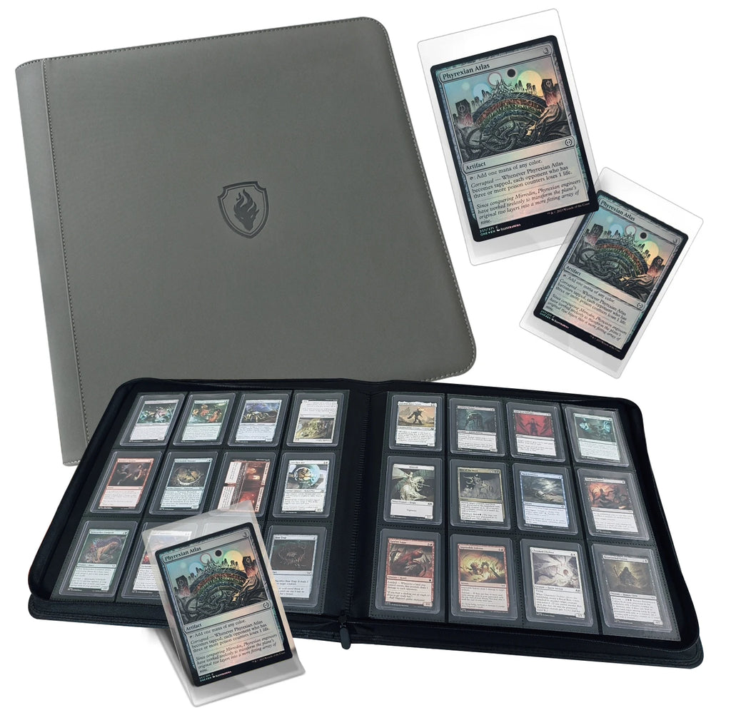 Holds 384 Toploaders | 12-Pocket | Ringless Double-Sided Pockets |  Premium Top Loader Binder for Trading Cards