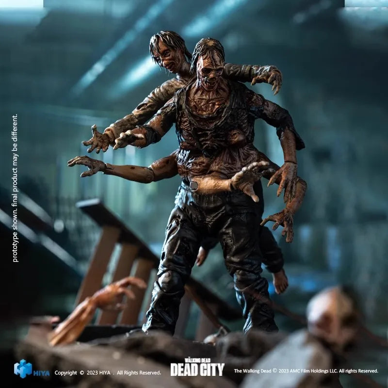 In Stock 1/18 Original HIYA 3.75inch Action Figure Exquisite Mini Series The Walking Dead Dead City Walker King Model Toy