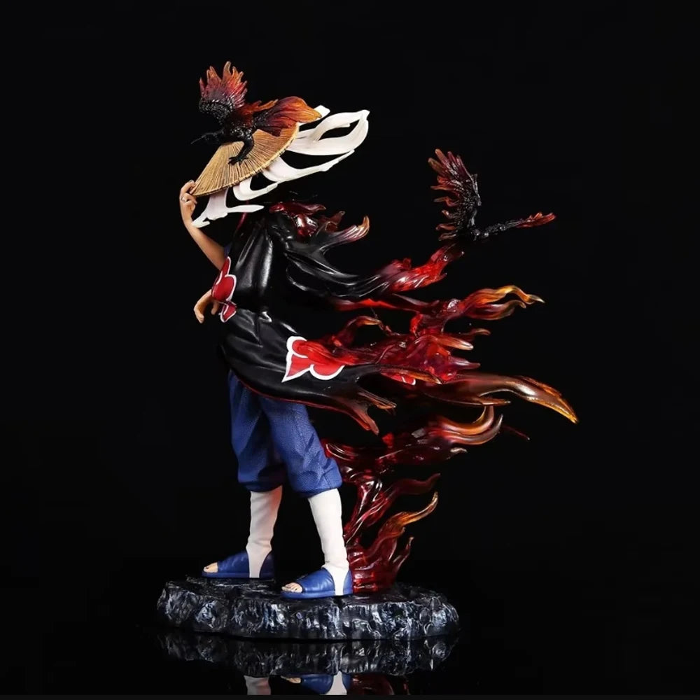 27cm Naruto Anime Figurine Itachi Uchiha Akatsuki With straw hat Action Figure Model Statue Collection Toys Children Toys