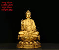 Kupfer Shakyamuni Buddha Sitzende Lotusblume Dekor, bringen Glück Wohnkultur
