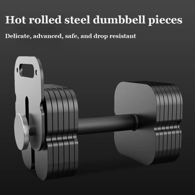 Herren Sport Fitness Reiner Stahl Verstellbares Hantelset Kombinationsset 4kg-49kg Schnellwechsel 3-IN-ONE Kettlebells Langhanteln