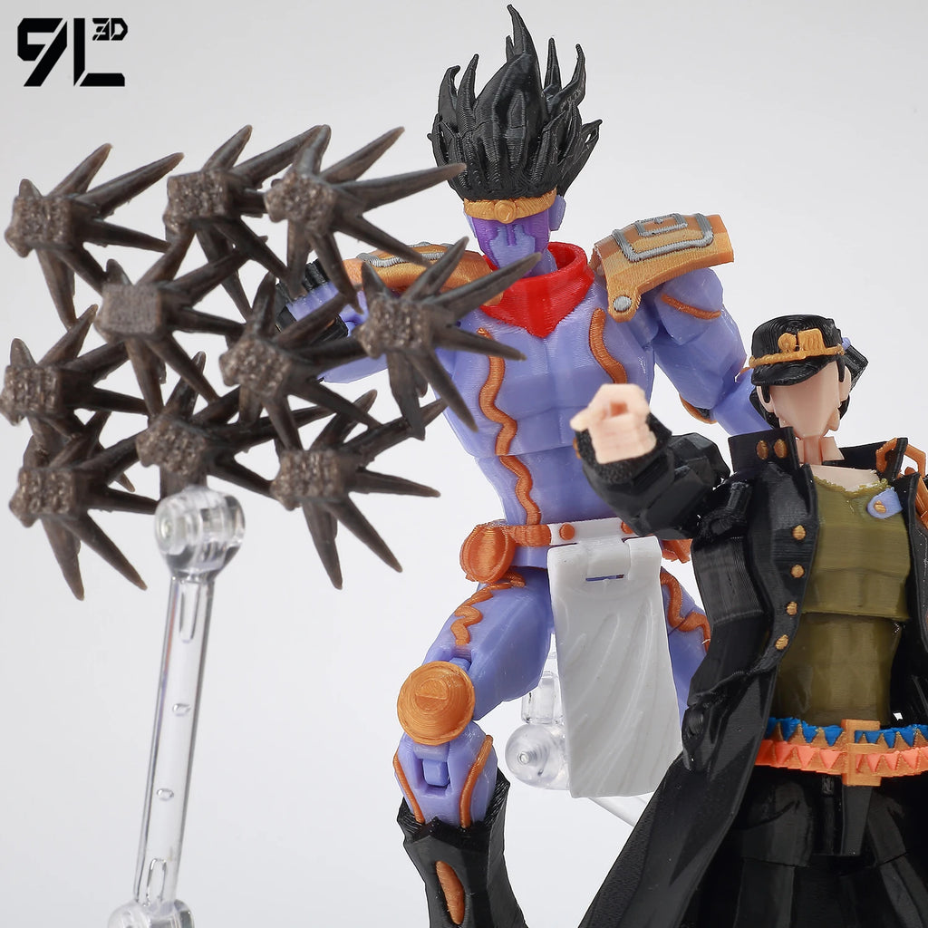 9L3D Lucky13 JoJos Jotaro Kujo Actionfigur Dummy13 mit Stern Platinum T13 Mehrgelenkiges 3D-gedrucktes Sammlerspielzeug Titan13