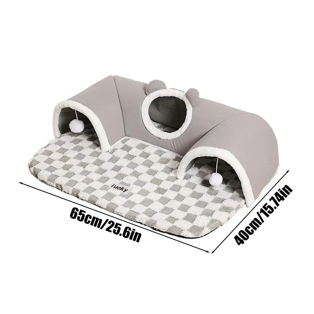 Cat Tunnel Cat Play Tunnel Sleeping Pad Bed Sleeping Mat Pet Supplies Nest For Indoor Kitten Small Animal Puppy Bunny Bedroom