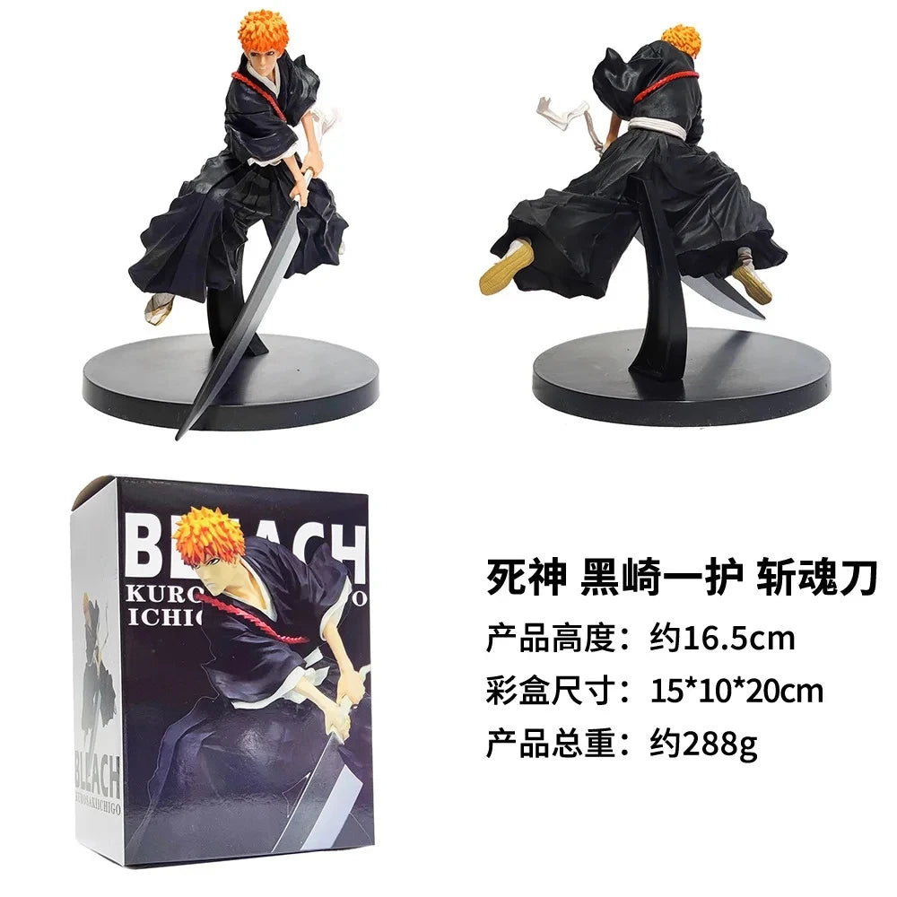 17CM Anime BLEACH Kurosaki Ichigo Model Knife Swinging Posture Toy Soul-Cutting knife Gift Collection Action Figure Boxed