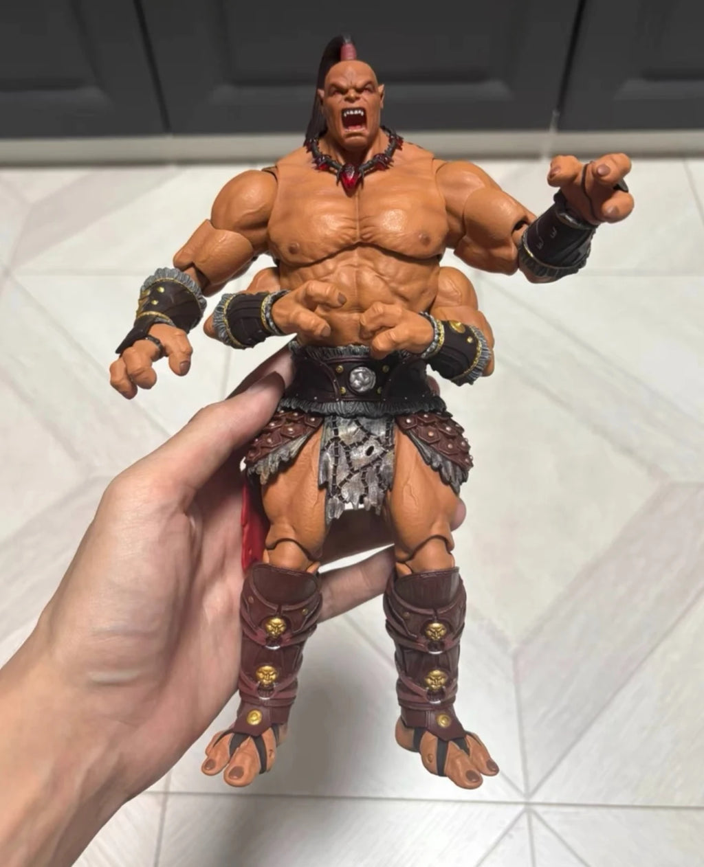 Original Storm Toys 1/12 Mortal Kombat X Goro Three-Head Configuration Hot Blood Anime Action Figures Model Toy Boys' Toy Gift
