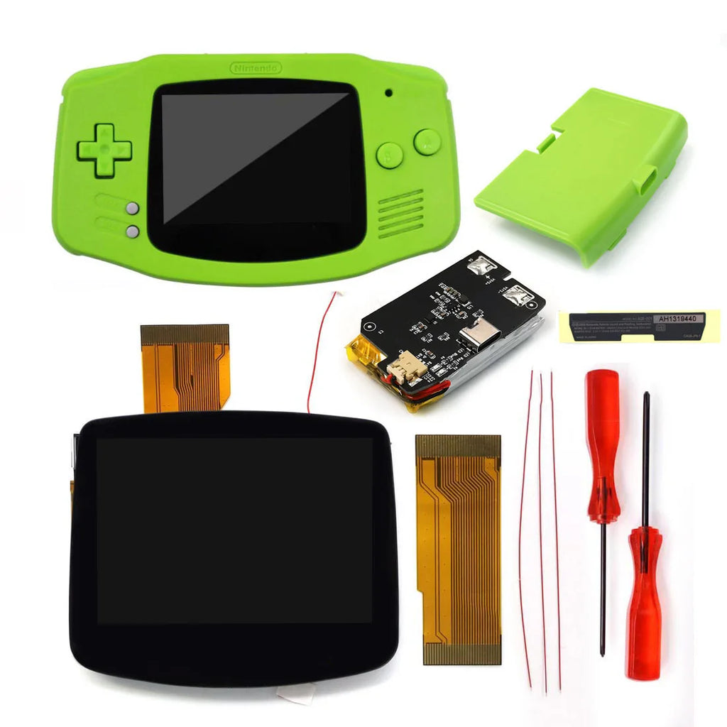 GBA V5 Laminated IPS LCD Backlight KIT Built-In Rechargeable 1800mAh Lithium Battery Type-c Port For Gameboy Adavance GBA Shell