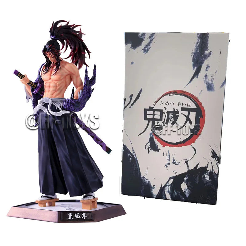 32CM Anime Demon Slayer Kimetsu No Yaiba Figur Kokushibo PVC Actionfiguren GK Statue Modell Puppenspielzeug für Kinder Geschenke