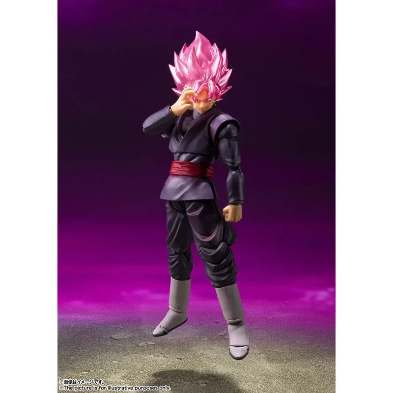 En Stock 100% Original Bandai S.H.Figuarts SHF Goku Negro Super Saiyan Rose Rerelease Edition Dragon Ball Super Anime Juguetes