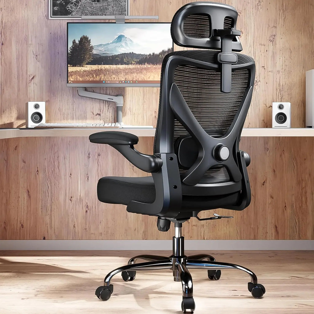 Ergonomischer Bürostuhl – X-förmiger Computer-Schreibtischstuhl, bequem, Gaming-Stuhl, Bürostuhl mit Lendenwirbelstütze, Netz-Bürostühle