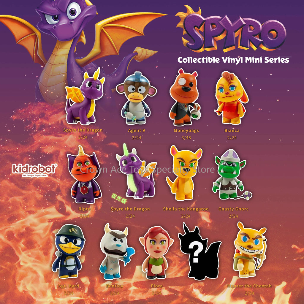 In Stock Kidrobot Spyro The Dragon Agent 9 Moneybags Bianca Ripto Sheila The Kangaroo 3" Cute Blind Boxes Ornaments Trendy Toys