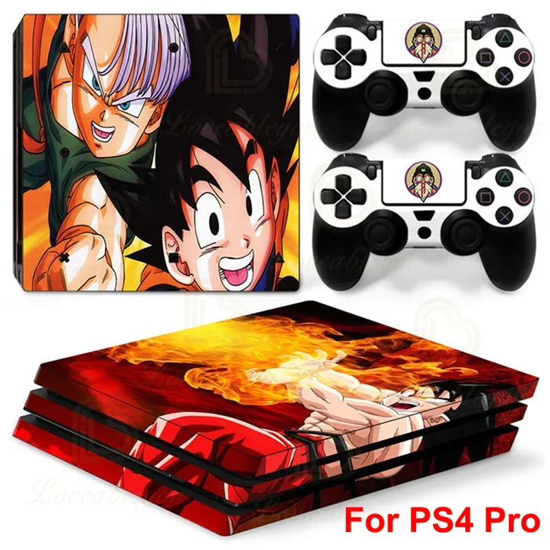 Gengar Stickers for SONY PS4 Pro Slim Console Pikachu Mew Full Body Skin Decals for PlayStation 4 Controller Gamepad