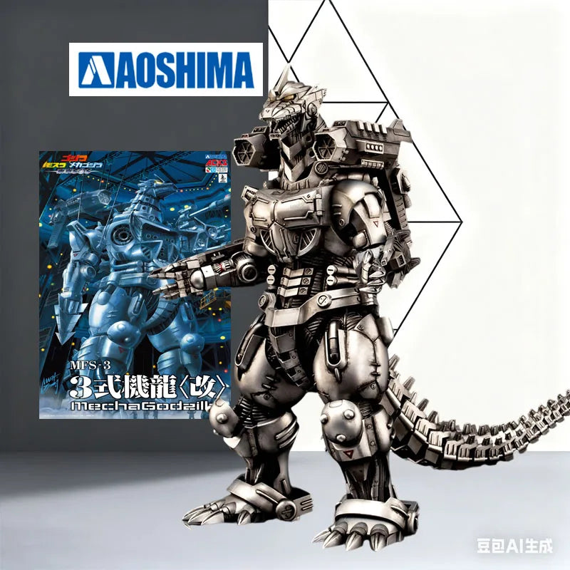In Stock AOSHIMA Original Model Kit Mechagodzilla EVA Color Matching Anime Movable Figure Assembled Model Toy Model Gift