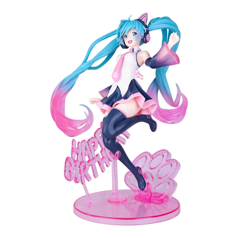 New 22cm Hatsune Miku Action Figure TAITO Birthday Hatsune Mermaid Style Model Statue Desk Decor Kids Toys Doll Collection Gifts