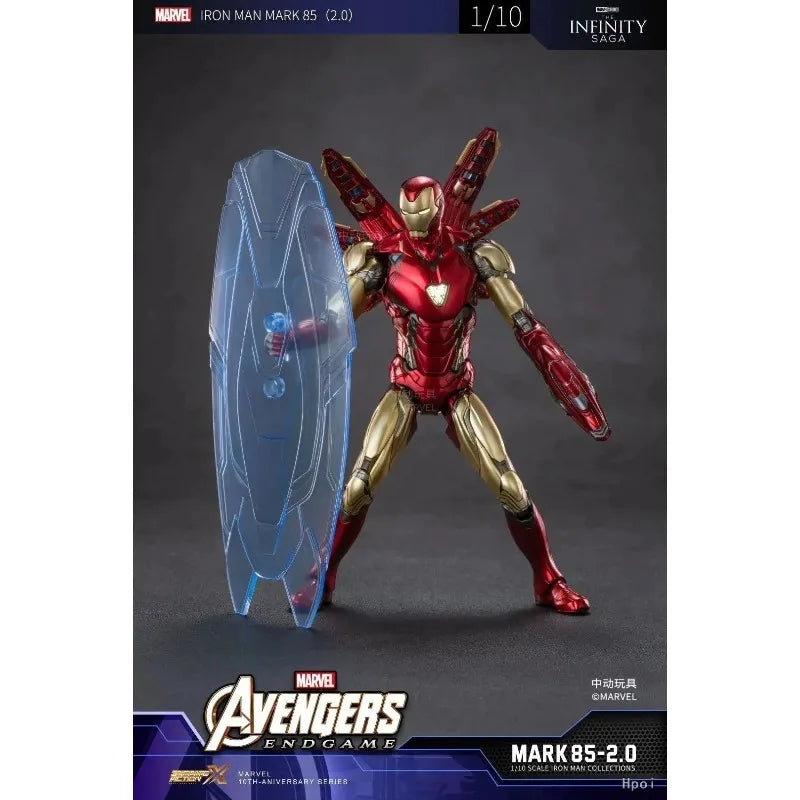 Original ZD TOYS MARVEL Iron Man MK85 2.0 Glowing Version Anime Figure Toys Model Collection