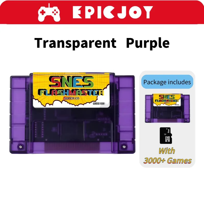 EPICJOY Super SNES Game Card 3000 in 1 SNES Card With 8GB TF Card For N SNES Console Compatible With original US Console