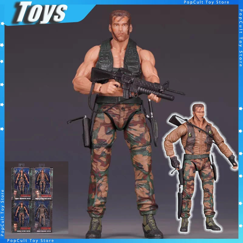 Action Figure Ko Neca Predator Jungle Extraction Dutch Schwarzenegger Anime Figurine Statue Collectible Model Gifts Toys