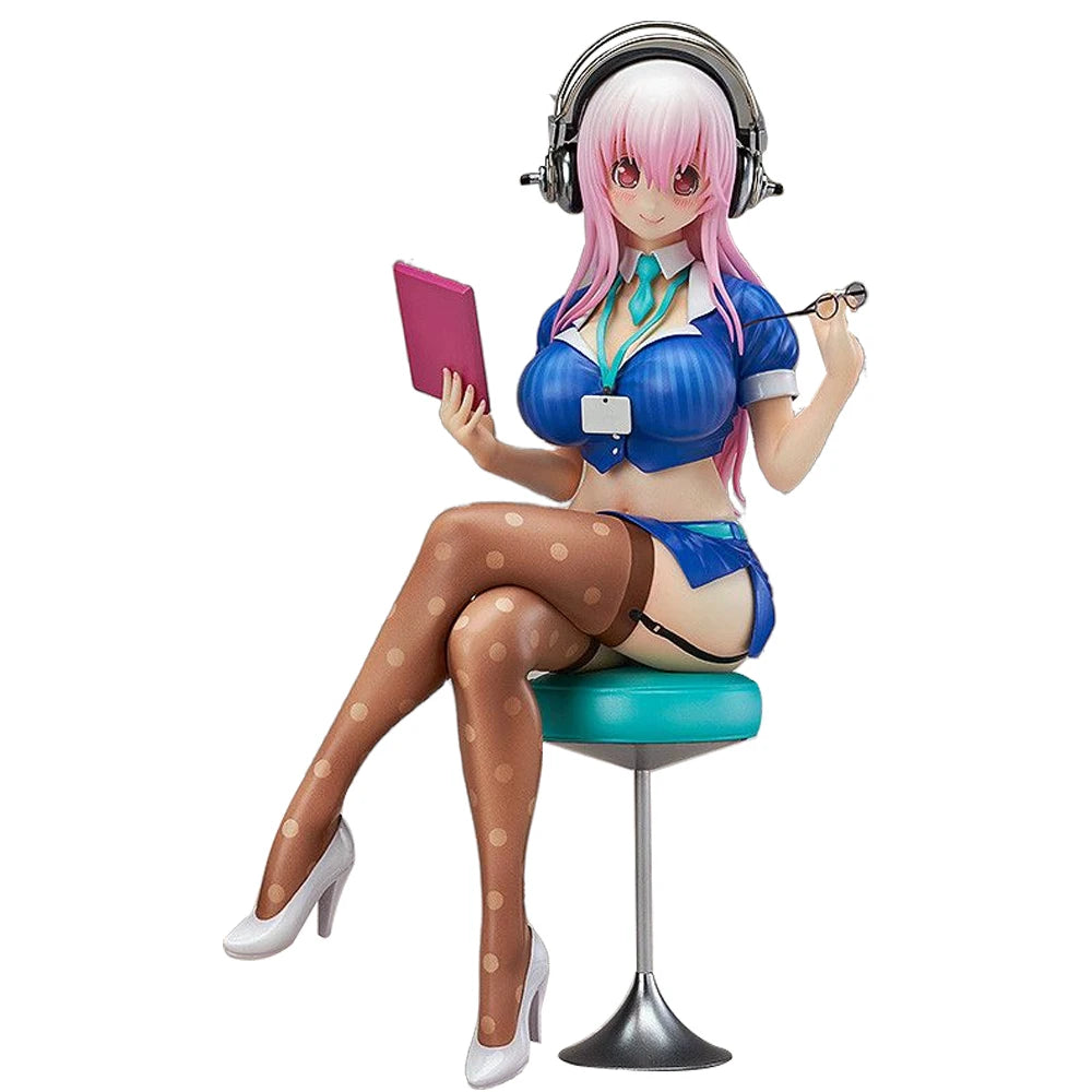 18CM Anime Super Sonico Sonico Figure Sitting Position Animation Model Toys Gifts Collection Decoration Ornaments PVC 1/7